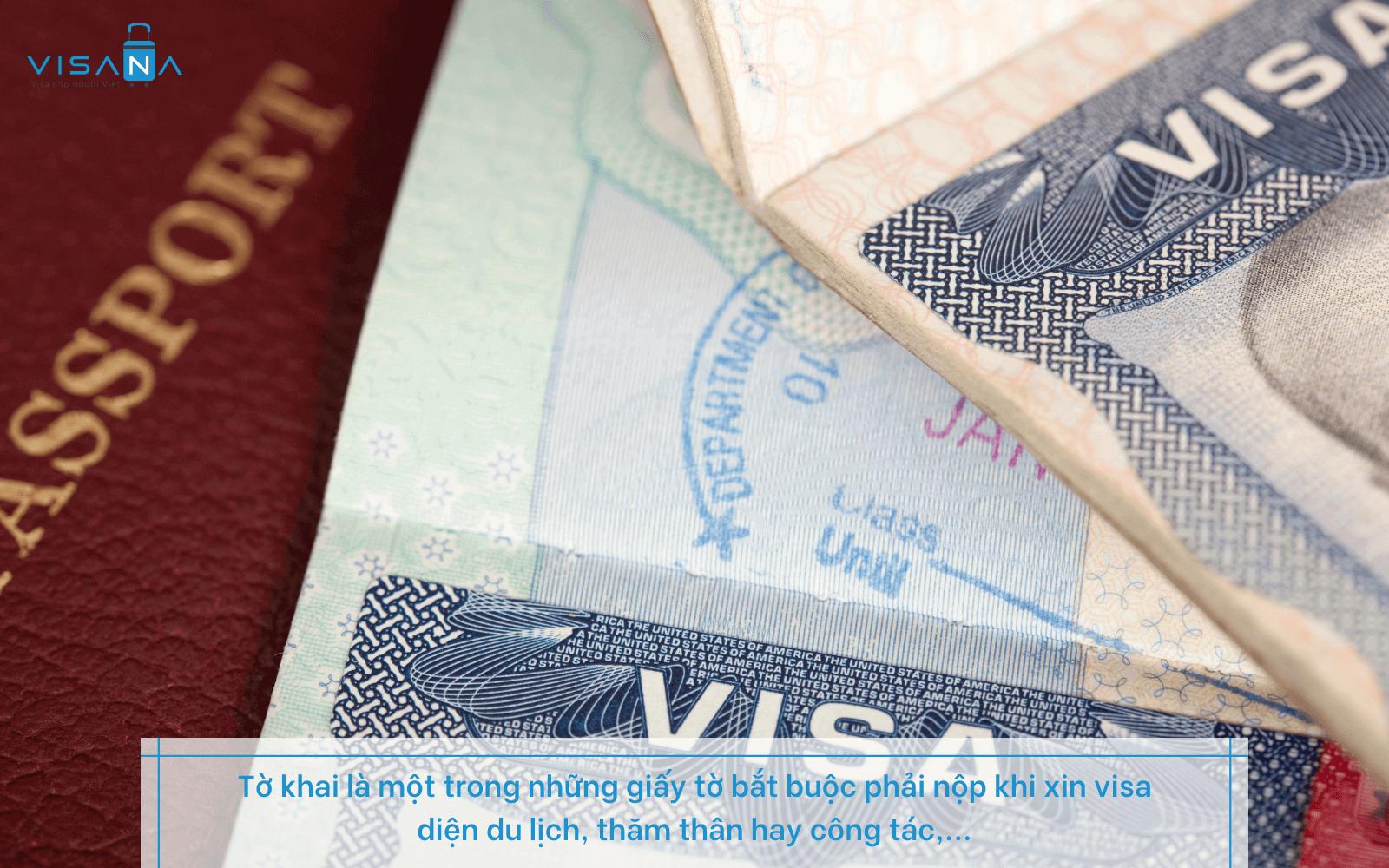 tờ khai xin visa nhật là gì visana