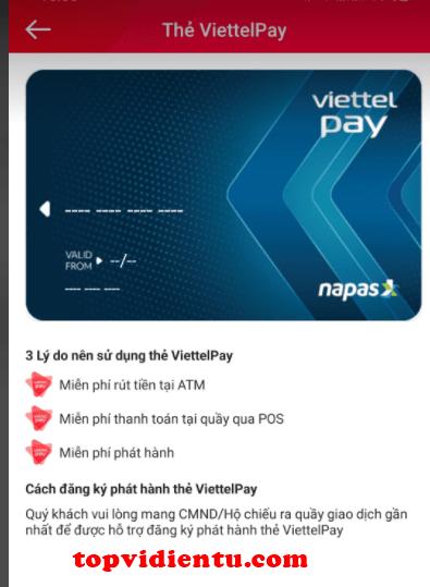 Hướng dẫn kích hoạt thẻ ViettelPay