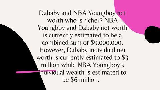 Dababy and NBA Youngboy net worth who is richer?