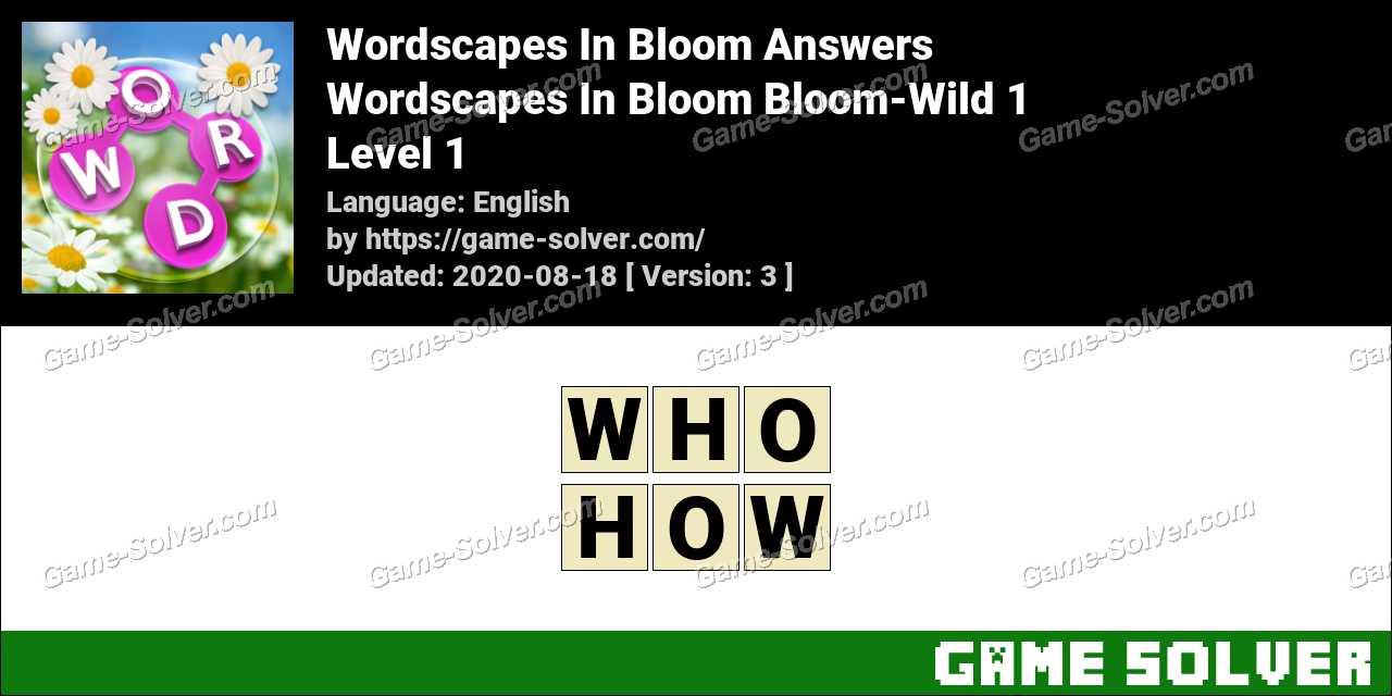 Wordscapes In Bloom Bloom-Wild 1 Answers